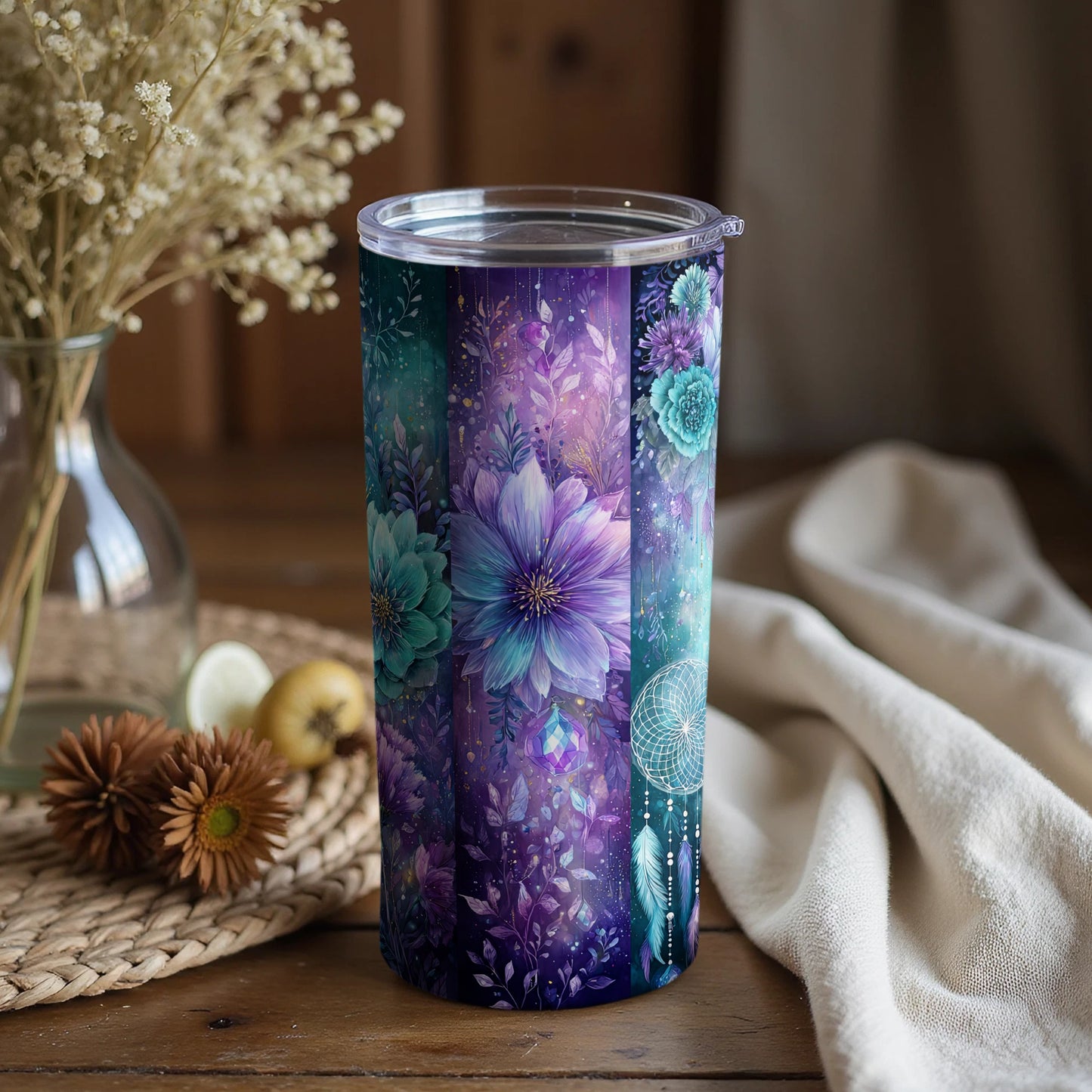 Colorful Floral Dreamcatcher Insulated Tumbler
