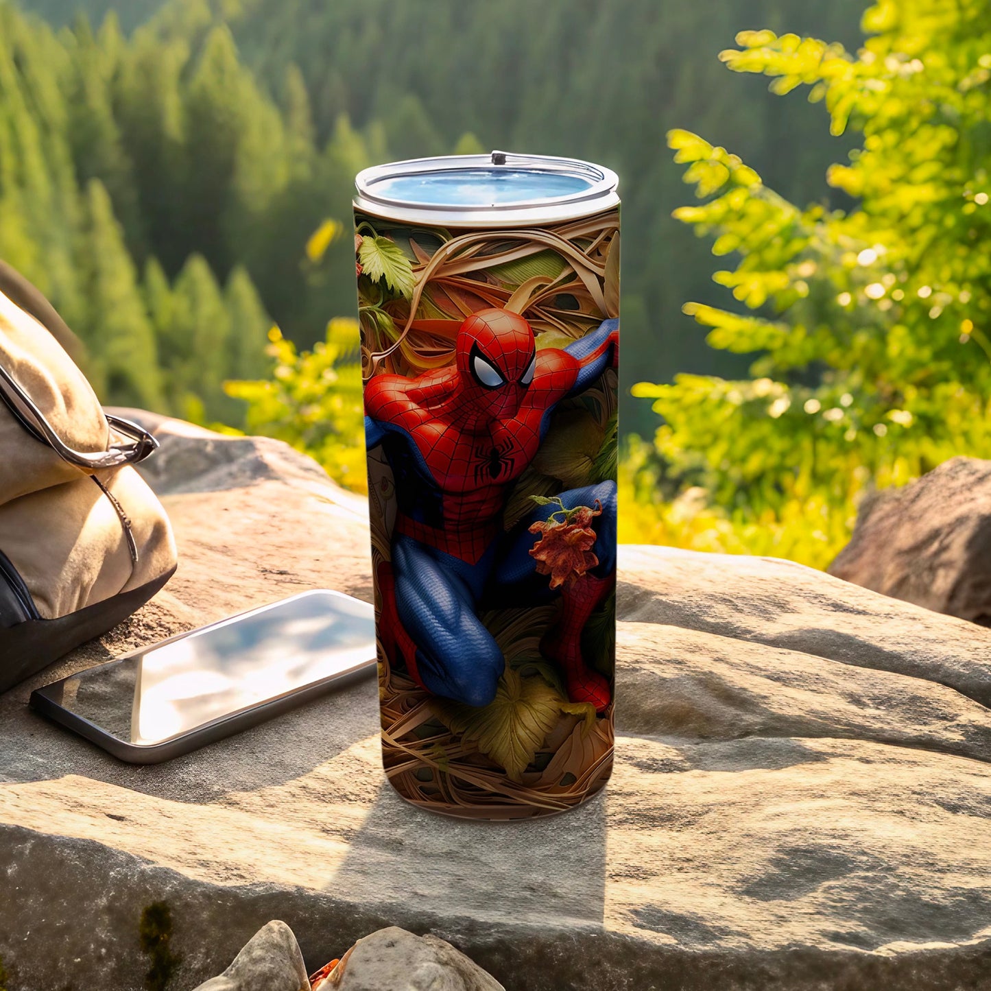 Spider-Man Themed Travel Tumbler for Outdoor Enthusiasts