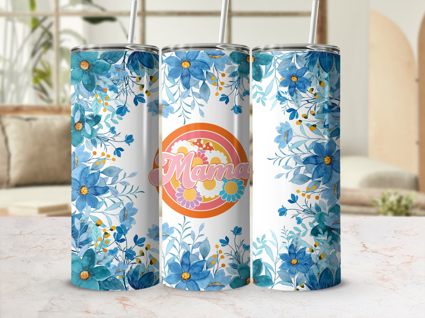 Floral Mama Insulated Tumbler Colorful Design Gift