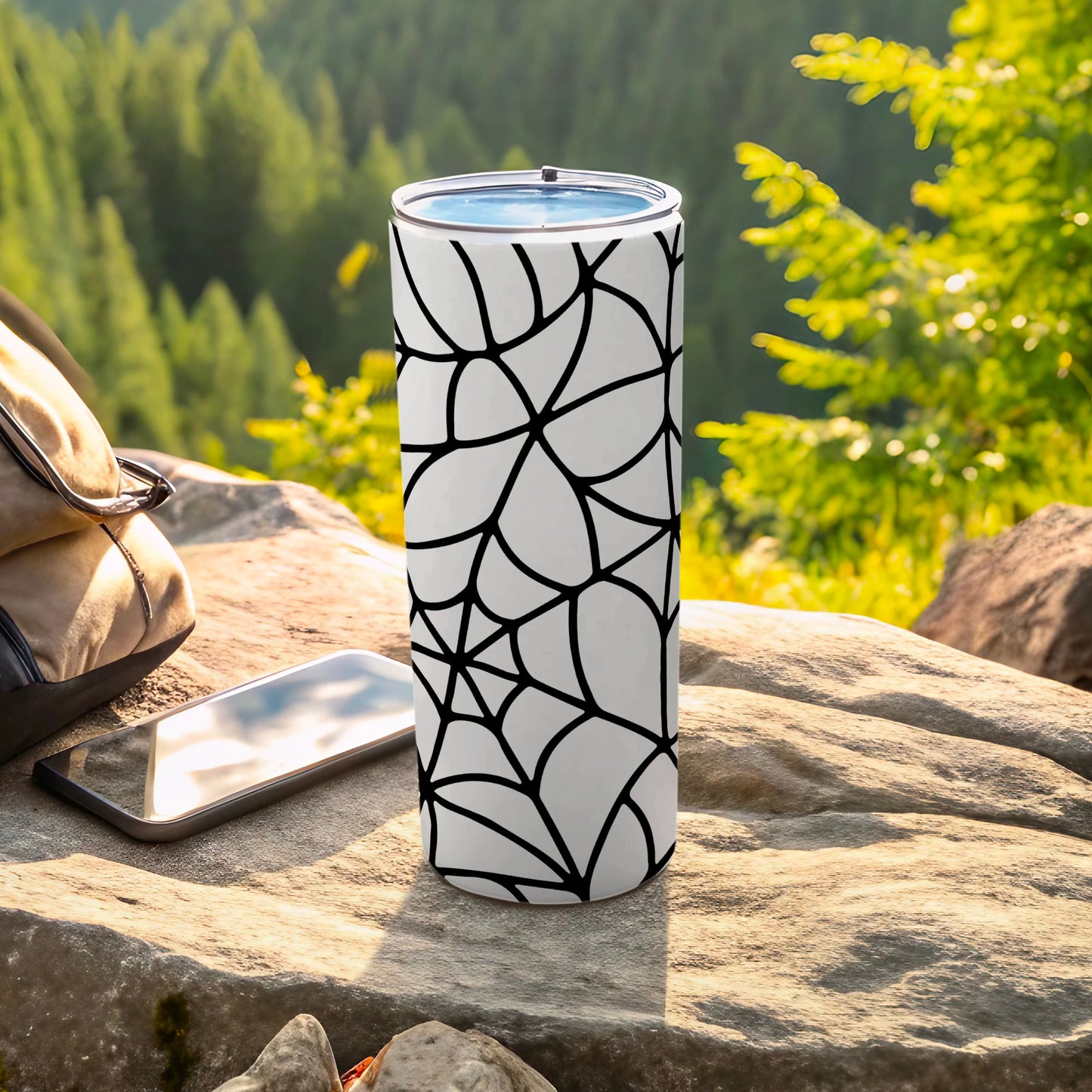 White Black Abstract Pattern Tumbler product type