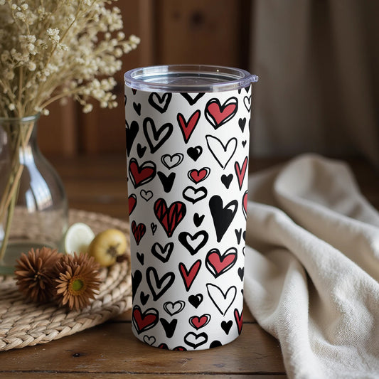 Charming Multicolor Hearts Patterned Tumbler for Any Occasion