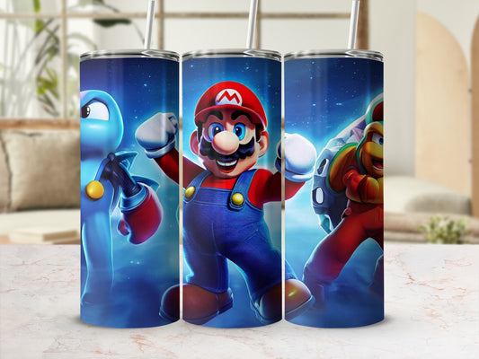 Super Mario Bros Tumbler with Straw Drinkware Cup