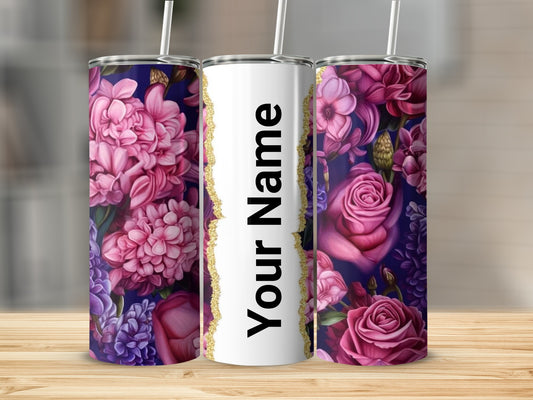 Personalized Floral Design Insulated Tumbler