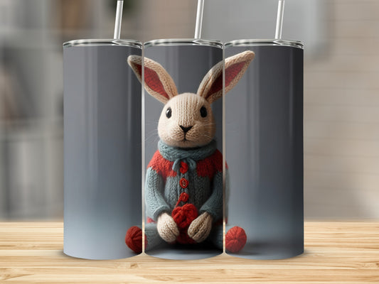 Knitted Bunny Rabbit Sweater Red Heart Yarn Balls Design product type