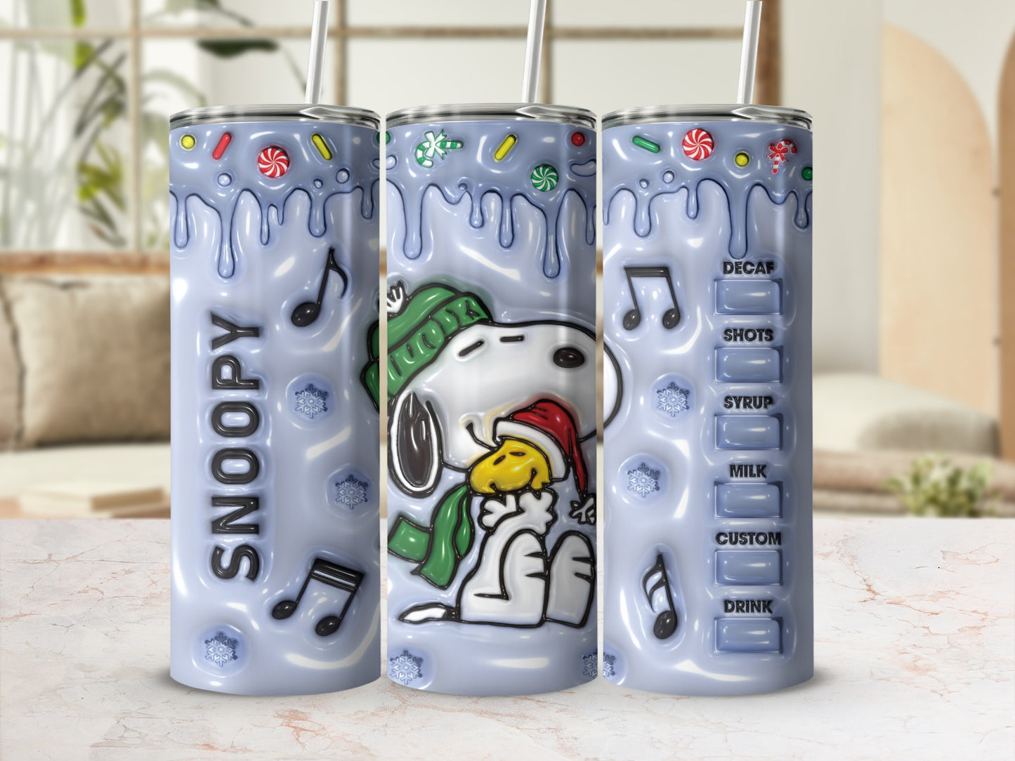Snoopy Christmas Themed Insulated Tumbler Product