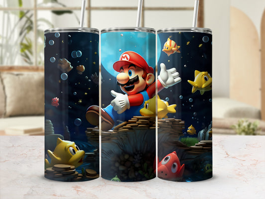 Fun Underwater World Tumbler With Iconic Game Characters