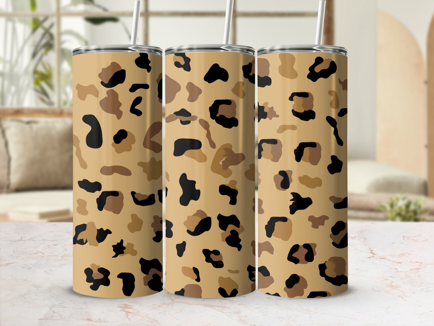 Stylish Leopard Print Insulated Drinkware Travel Tumbler