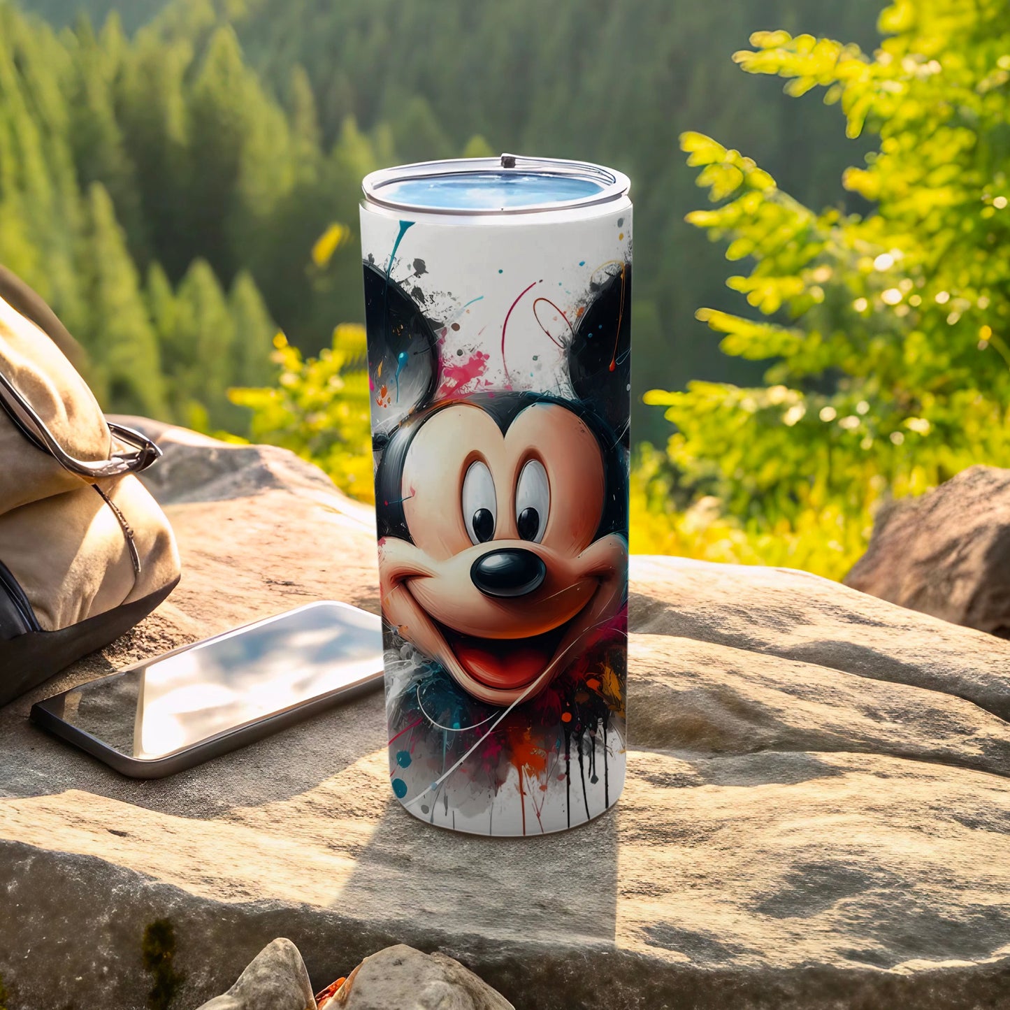 Colorful Mickey Mouse Tumbler with Abstract Art Design