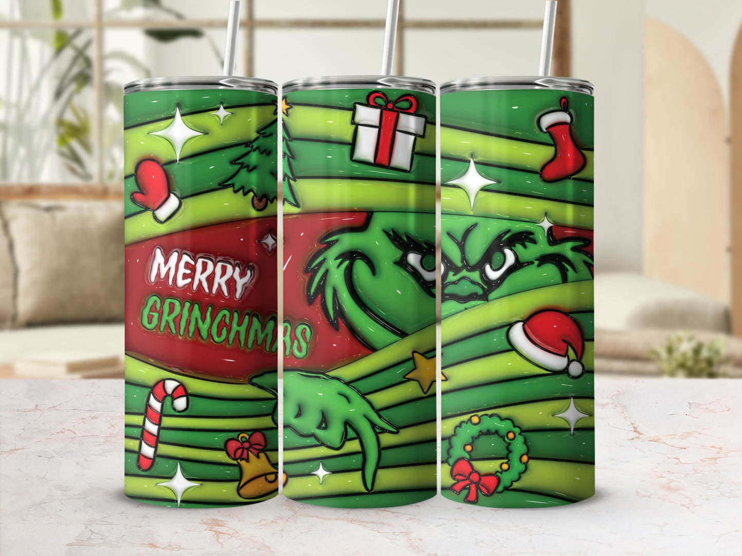 Festive Merry Grinchmas Holiday Tumbler for Christmas