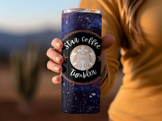 Star Coffee Tumbler with Galaxy Design 20oz