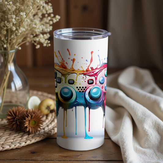 Colorful Abstract Art Splatter Tumbler for Drinks