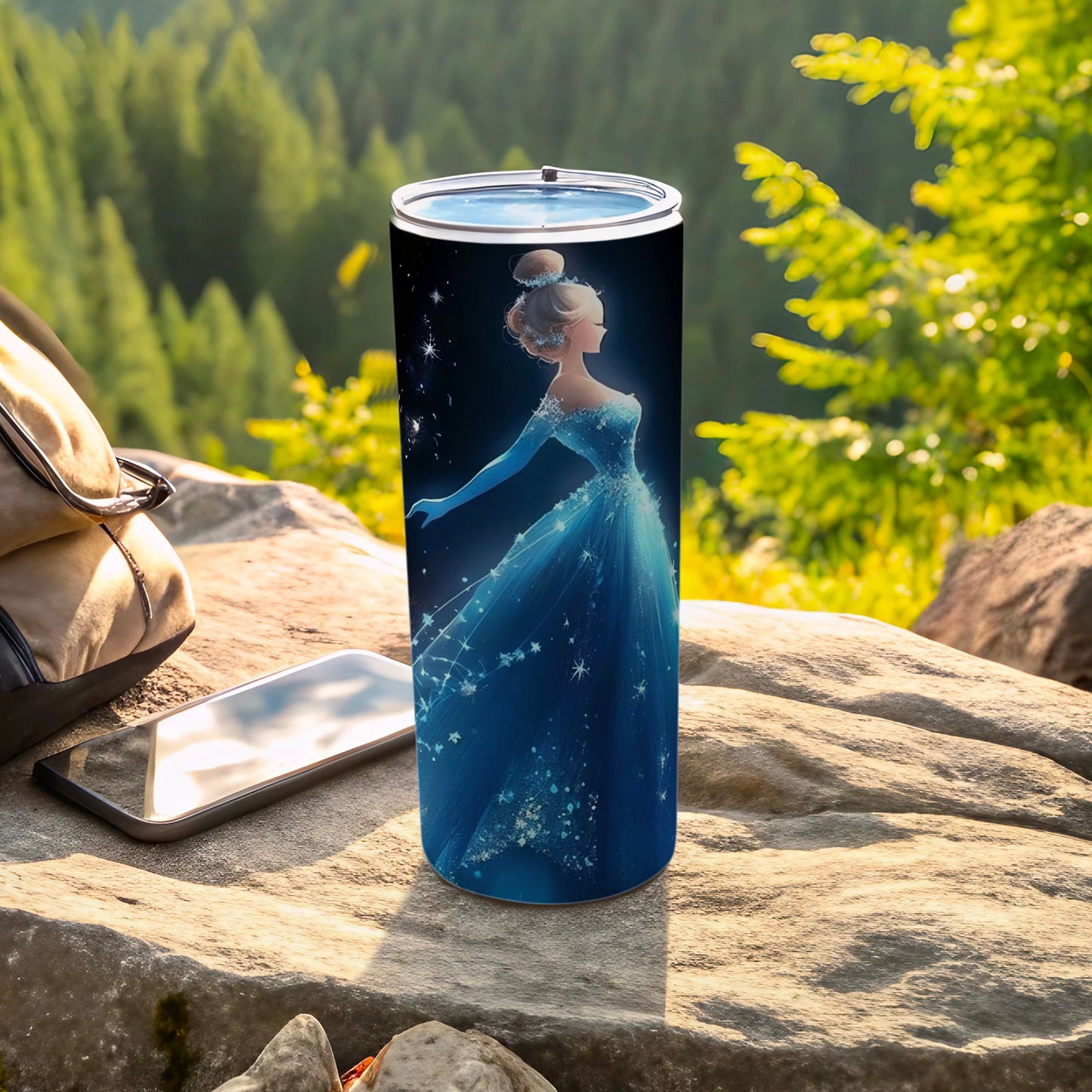 Elegant Princess in Blue Gown Design Insulated Tumbler