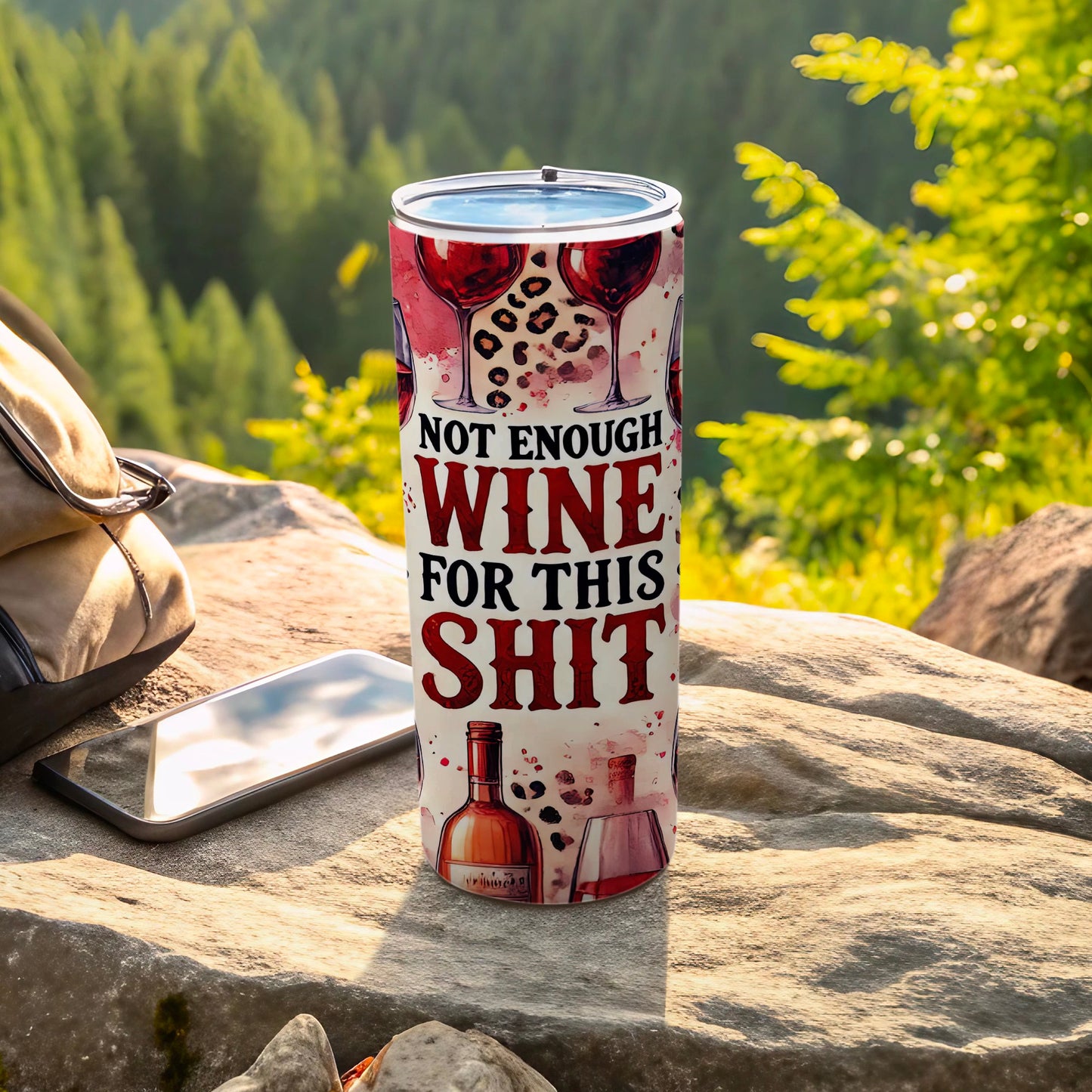Not Enough Wine For This Shit Funny Leopard Print Tumbler product type