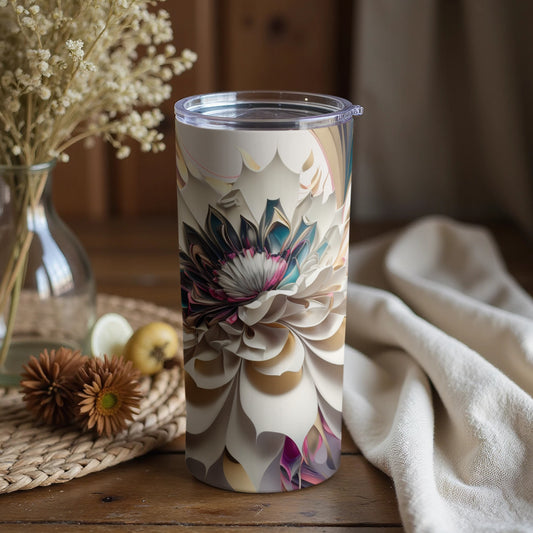 Elegant Floral Pattern Insulated Tumbler Cup Travel Flask