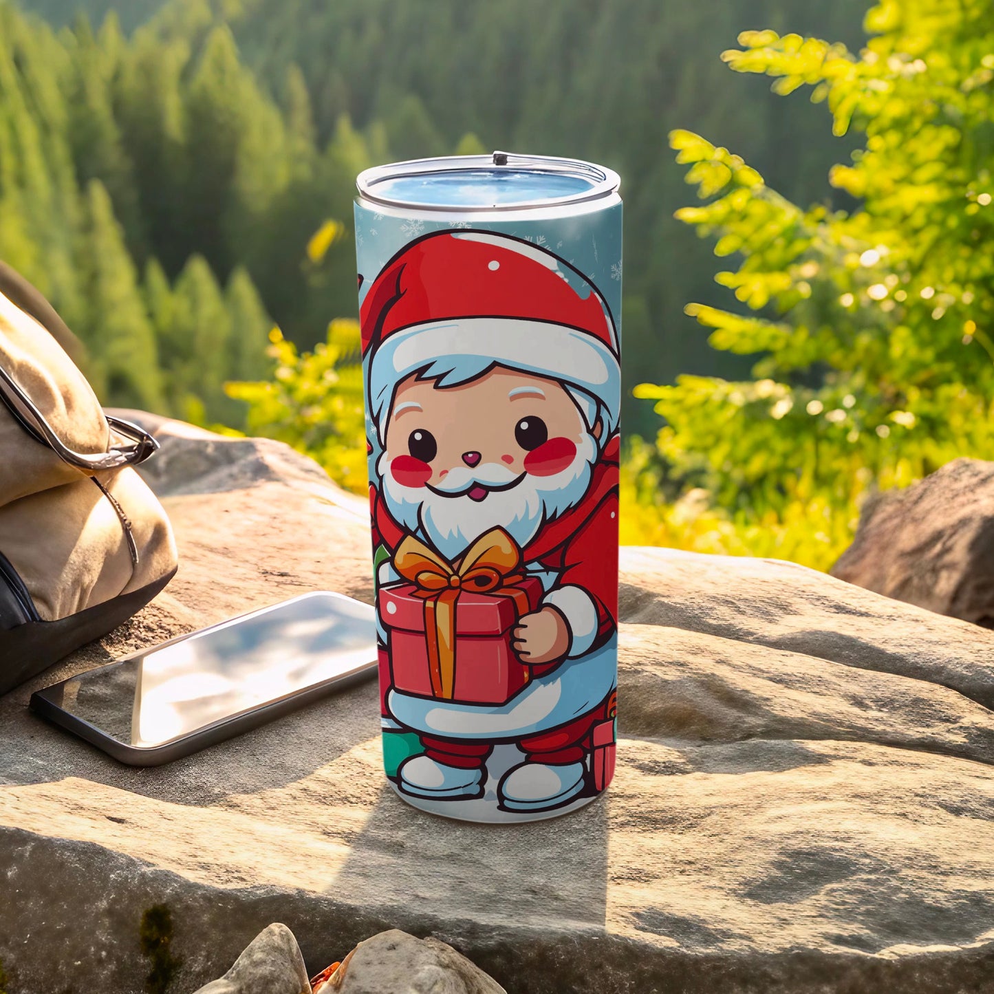 Cute Cartoon Santa Drinking Tumbler for Holiday Cheers