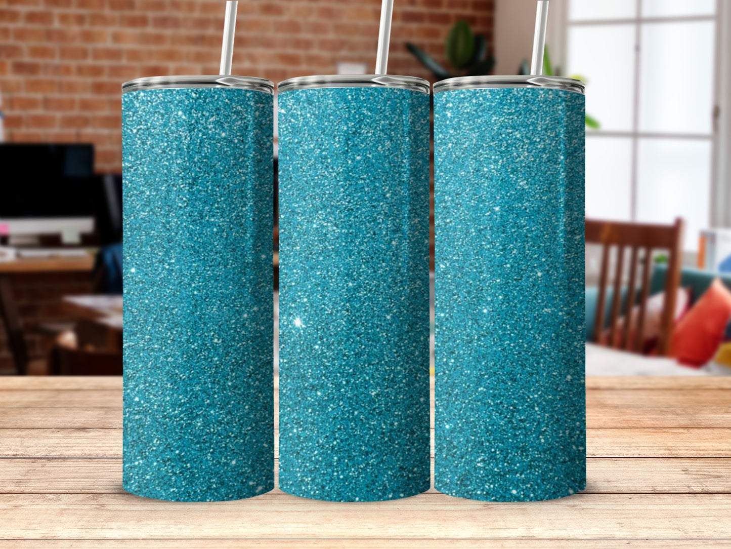 Sparkling Glitter Blue Tumbler for Stylish Hydration