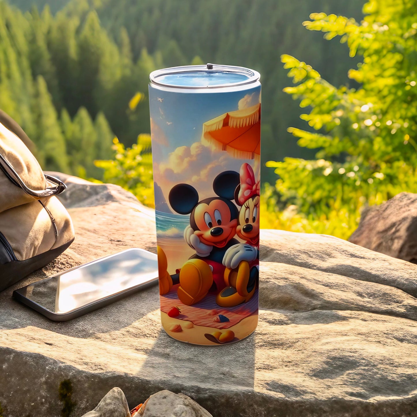 Mickey and Minnie Mouse Beach Scene Tumbler Cup