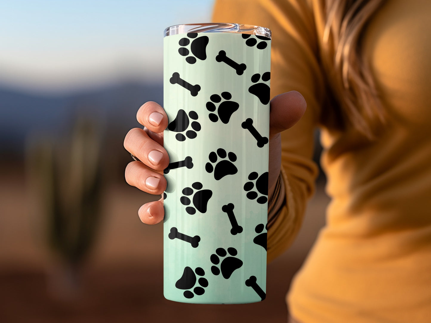 Paw Prints and Bones Patterned Tumbler product