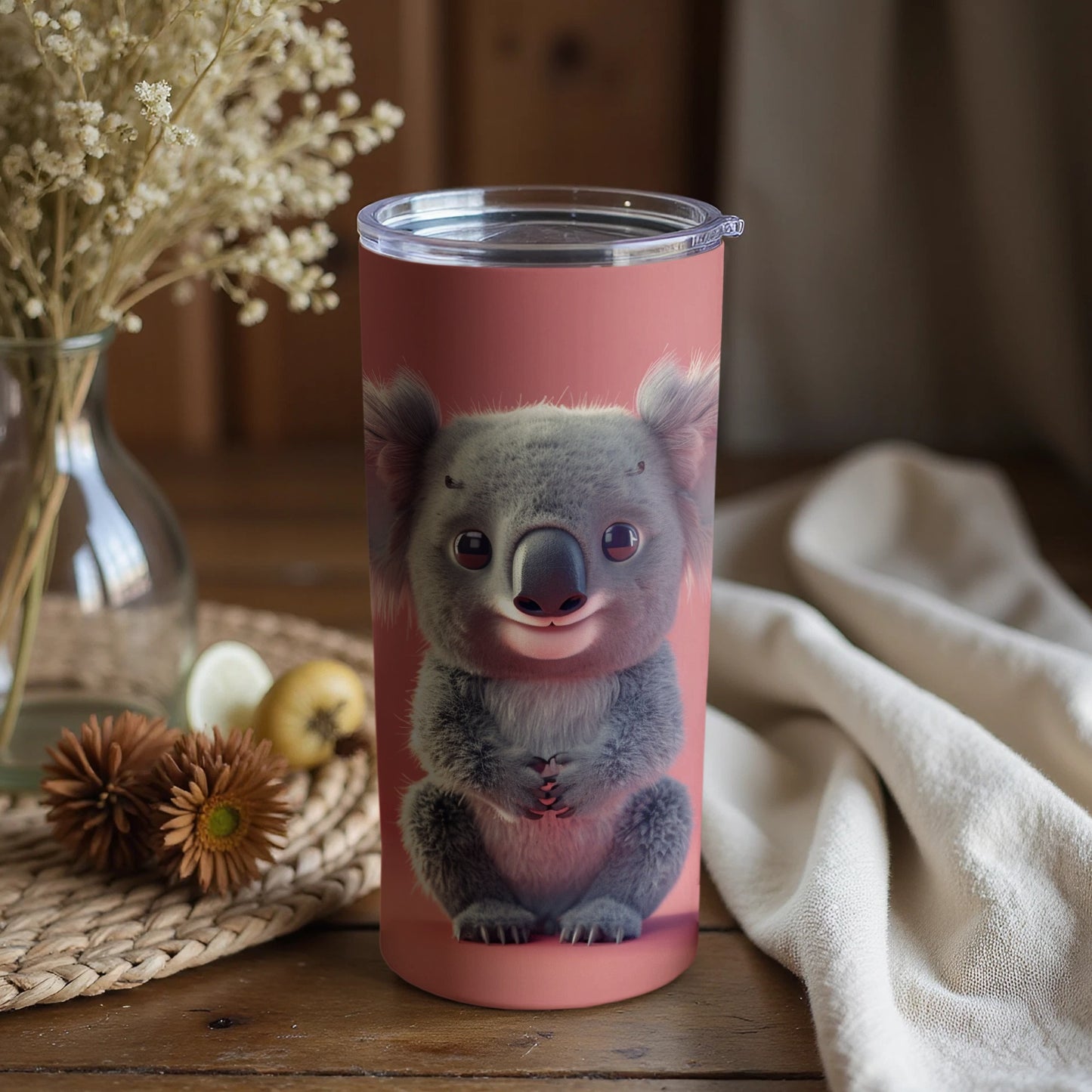Charming Baby Koala Artwork Rosy Red Tumbler Product Type
Koala, Baby Koala, Cute Koala, Koala Tumbler, Animal Tumbler, Wildlife Gift, Koala Lover, Pet Animal, Australian Animal, Fuzzy Koala, Smiling Koala, Pink Tumbler, Reddish Pink, Unique Tumbler, Drinkware Gift, Beverage Holder, Travel Mug, Insulated Cup, Kawaii Koala, Adorable Design