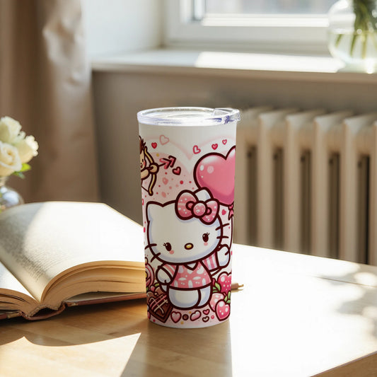 Adorable Hello Kitty Tumbler with Cute Heart and Bow Design