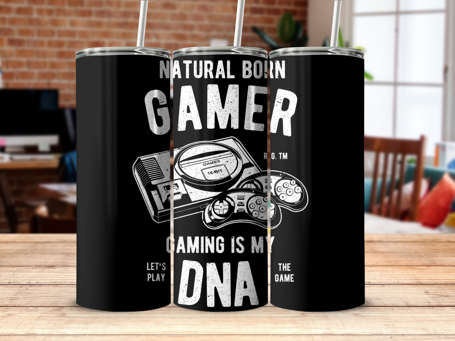 Natural Born Gamer Gaming Is My DNA tumbler product
