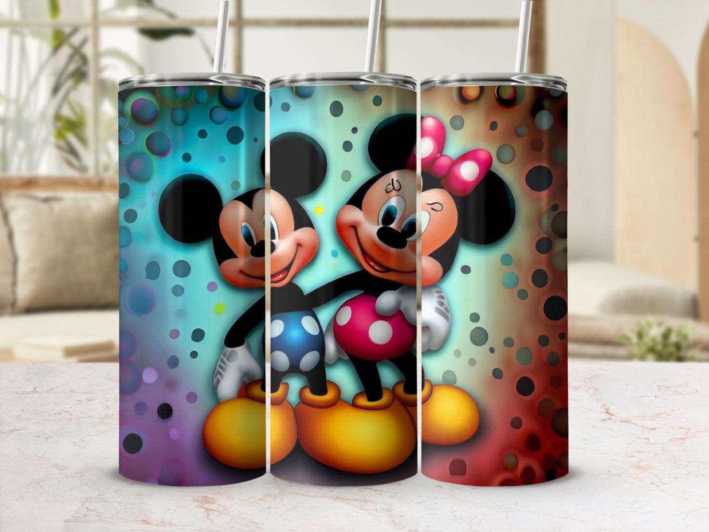 Colorful Cartoon Mouse Design Tumblers