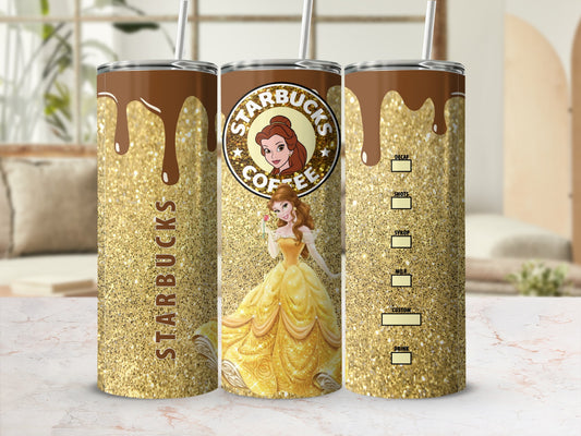 Glittery Princess Starbucks Coffee Tumbler 20oz