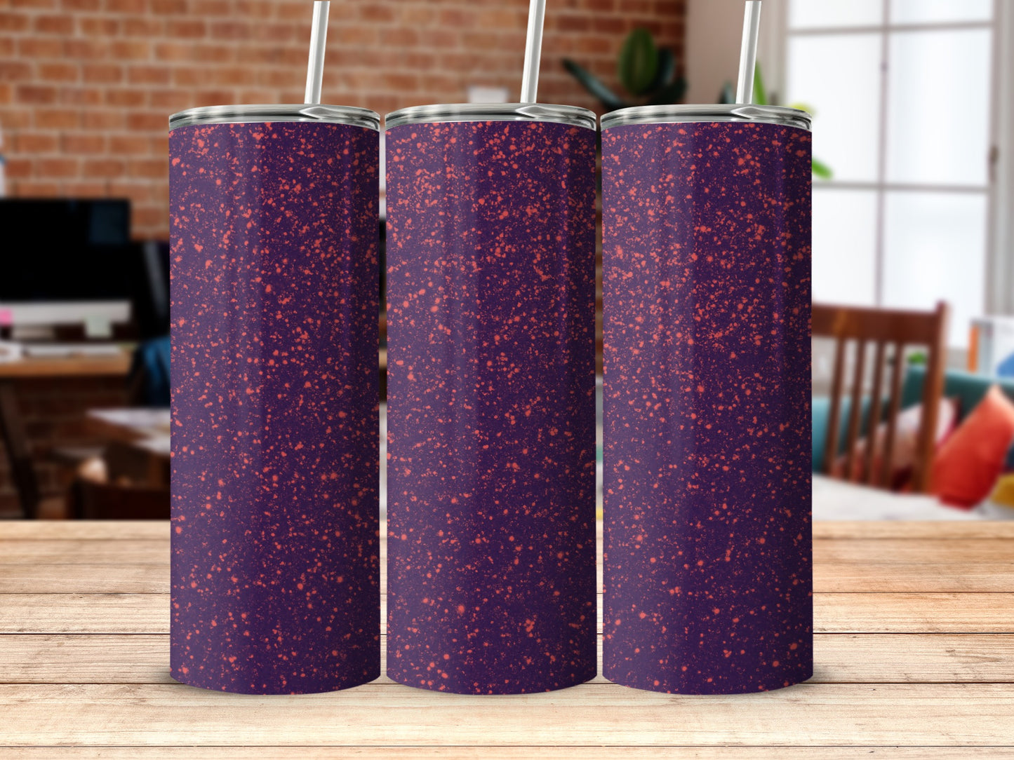 Sparkling Purple Glitter Tumbler Beverage Holder