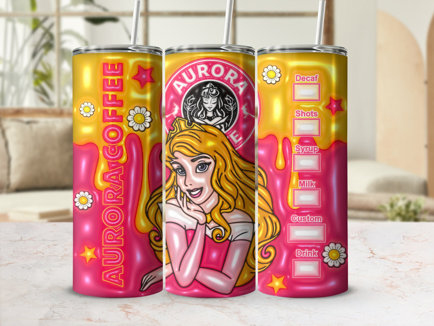 Aurora Coffee Princess Inspired Tumbler for Drinks