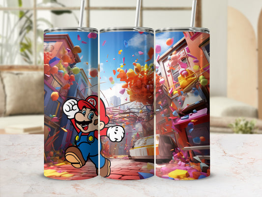 Colorful Animated Character Street Scene Tumbler