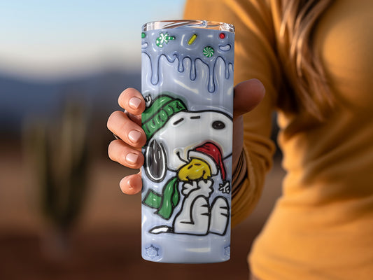 Cute Snoopy Christmas Themed Tumbler for Holiday Fun