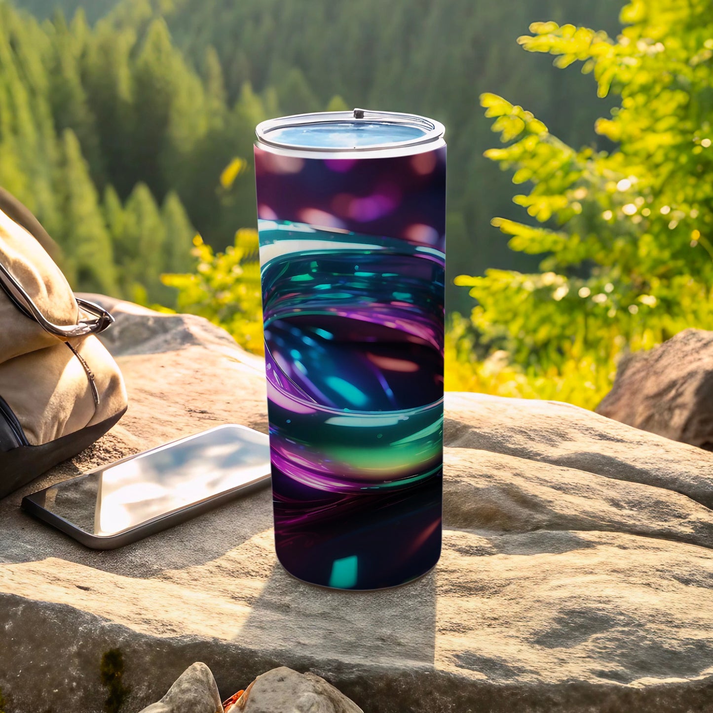 Abstract Swirls Glowing Bokeh Tumbler product type