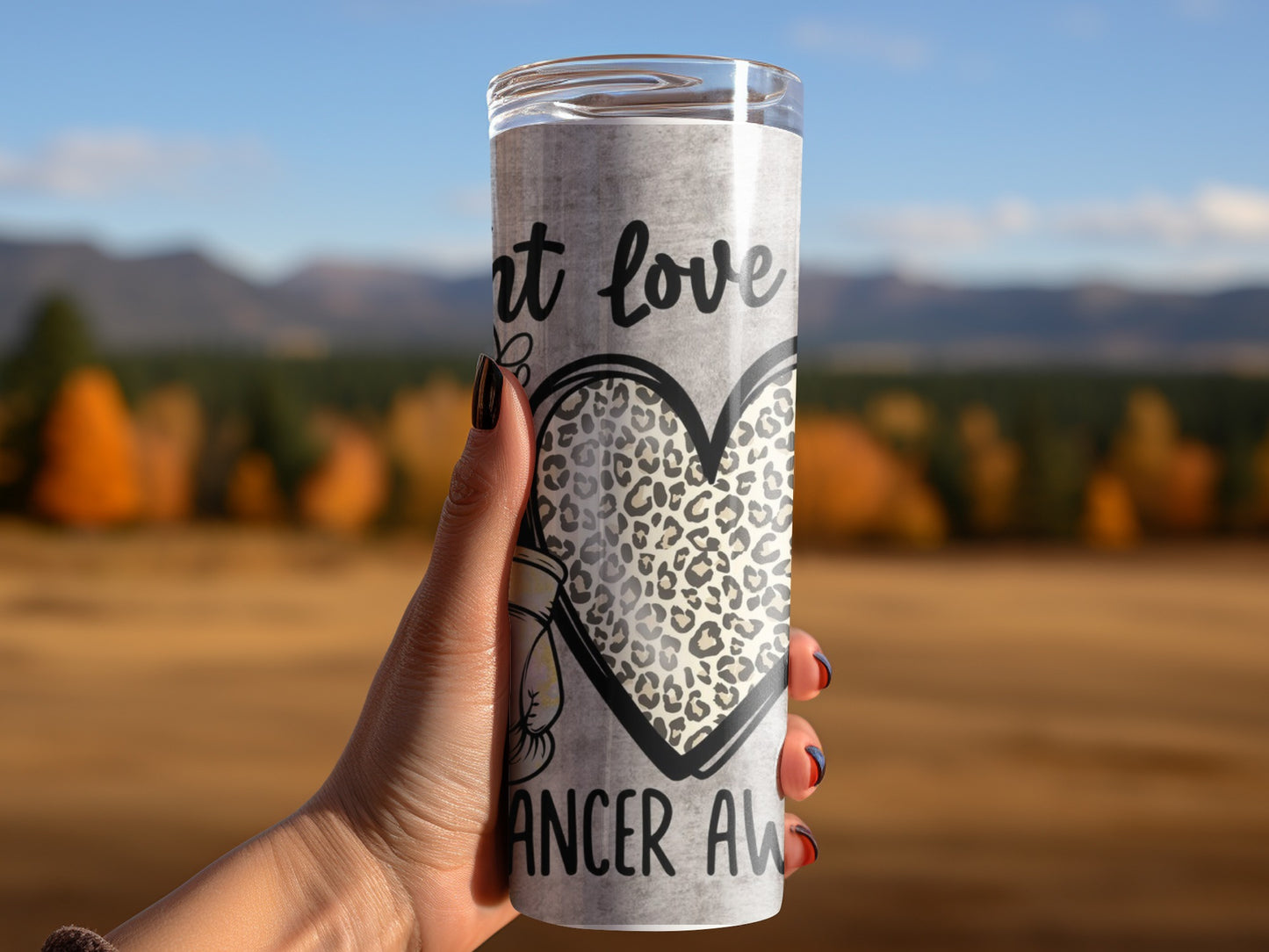 Fight Love Breast Cancer Awareness Travel Cup