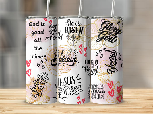 Christian Themed Motivational Quotes Drink Tumbler