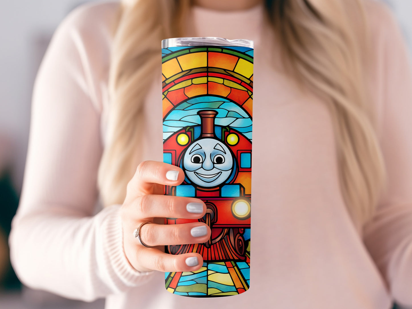Colorful Train Character Travel Tumbler for Kids
