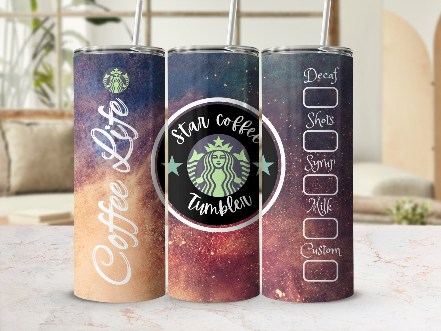 Coffee Life Star Coffee Tumbler with Customizable Options
