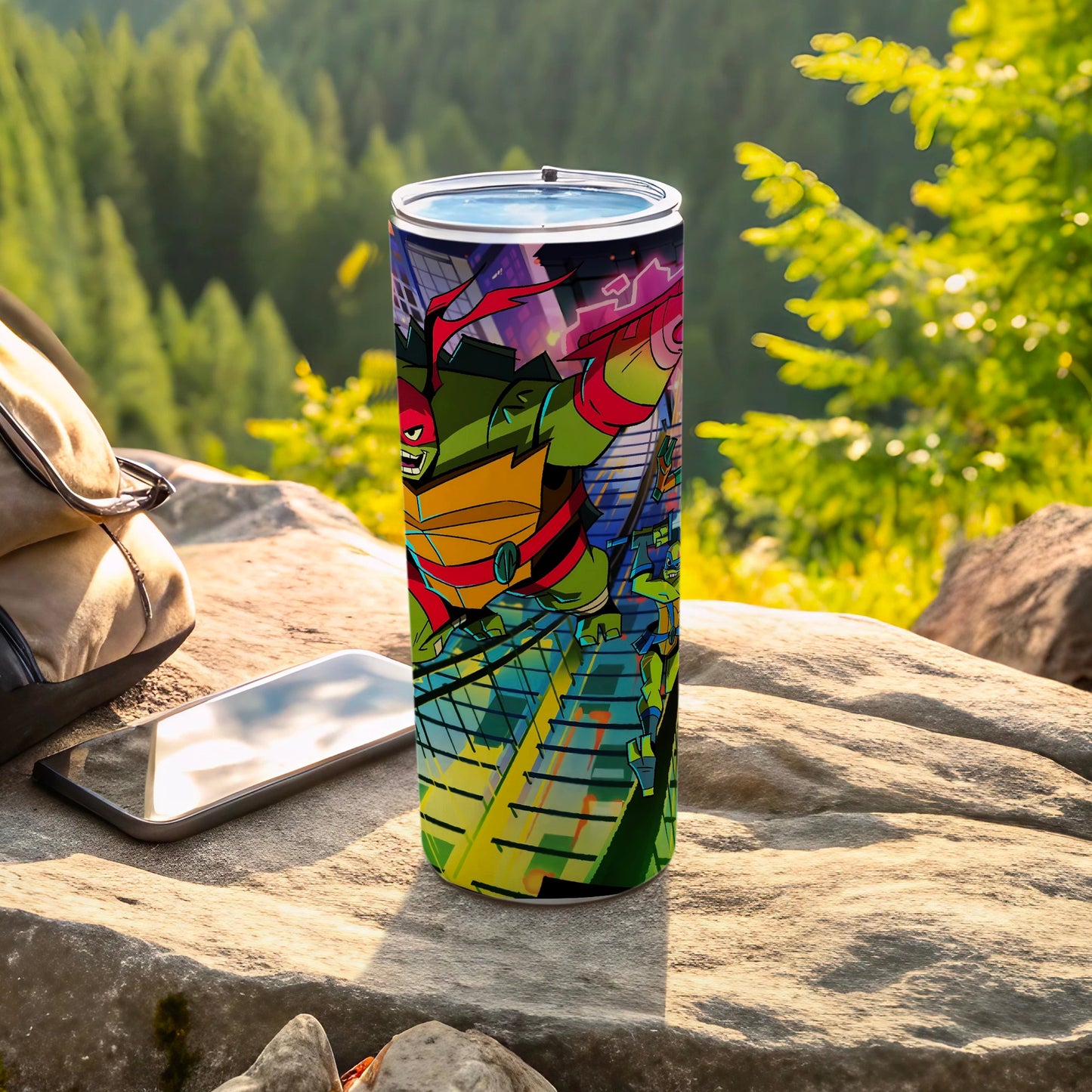 Colorful Cartoon Turtle Character Themed Tumbler