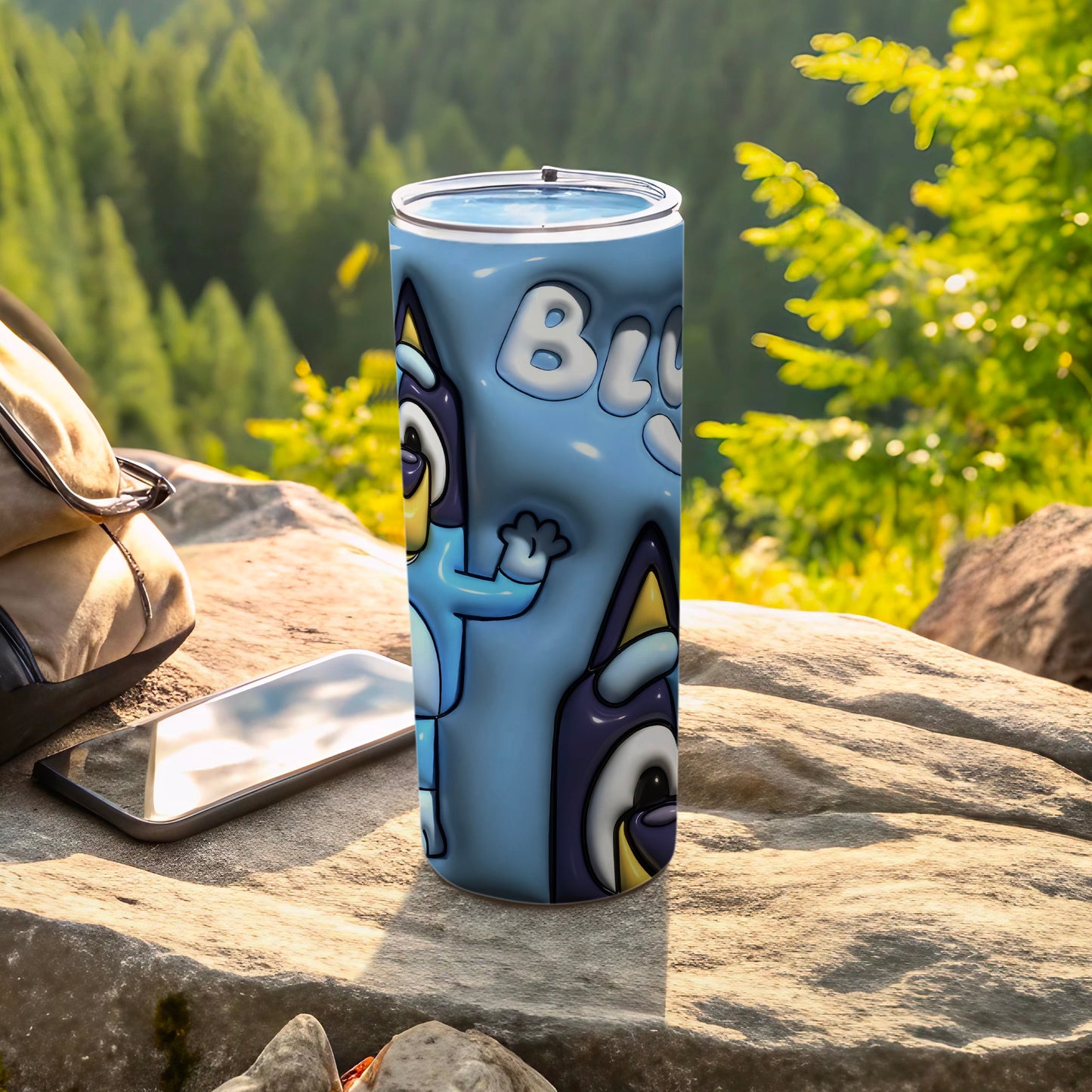 Blue Cartoon Character Insulated Tumbler for Outdoors