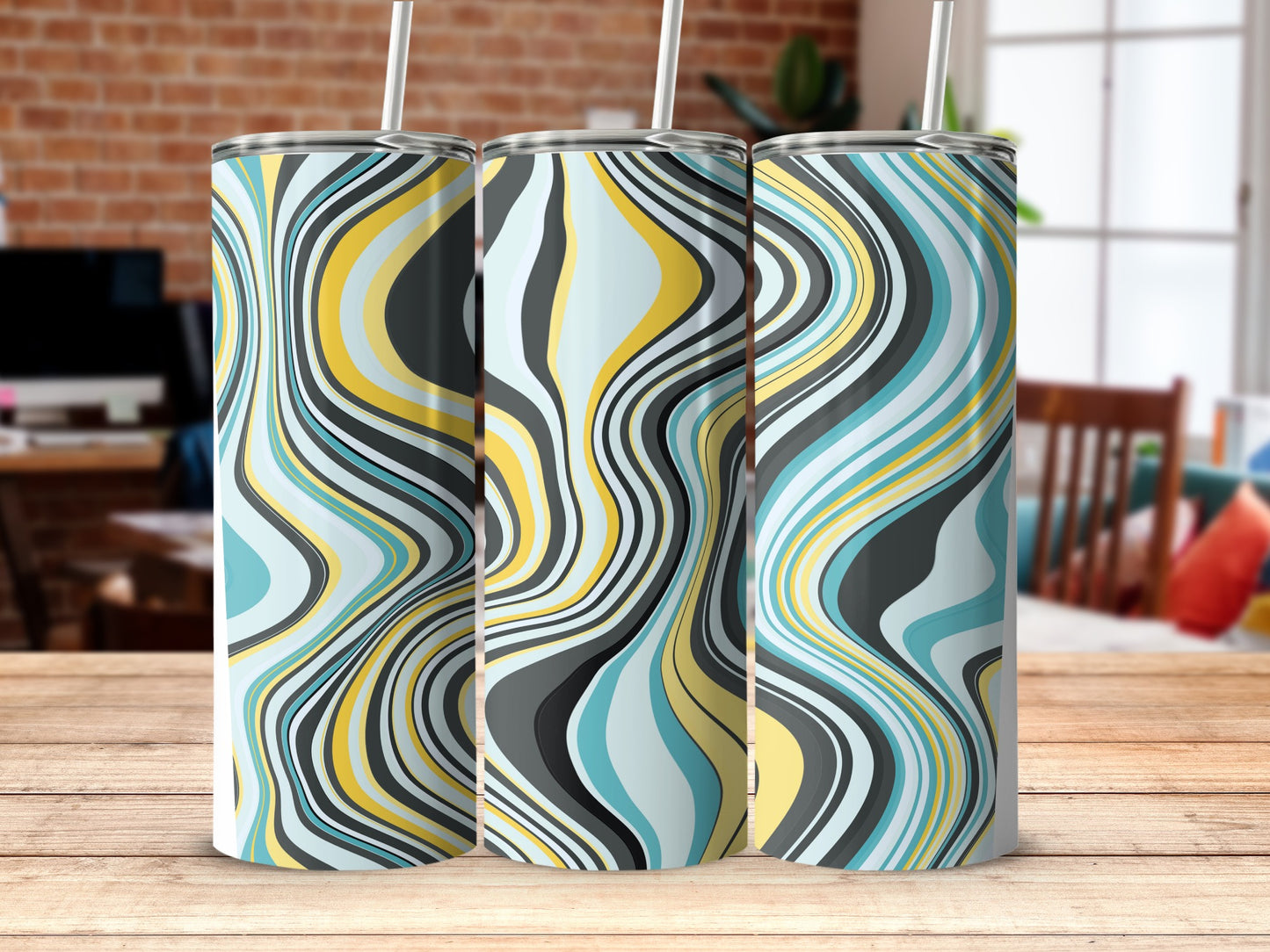 Colorful Abstract Swirl Design Tumbler Product