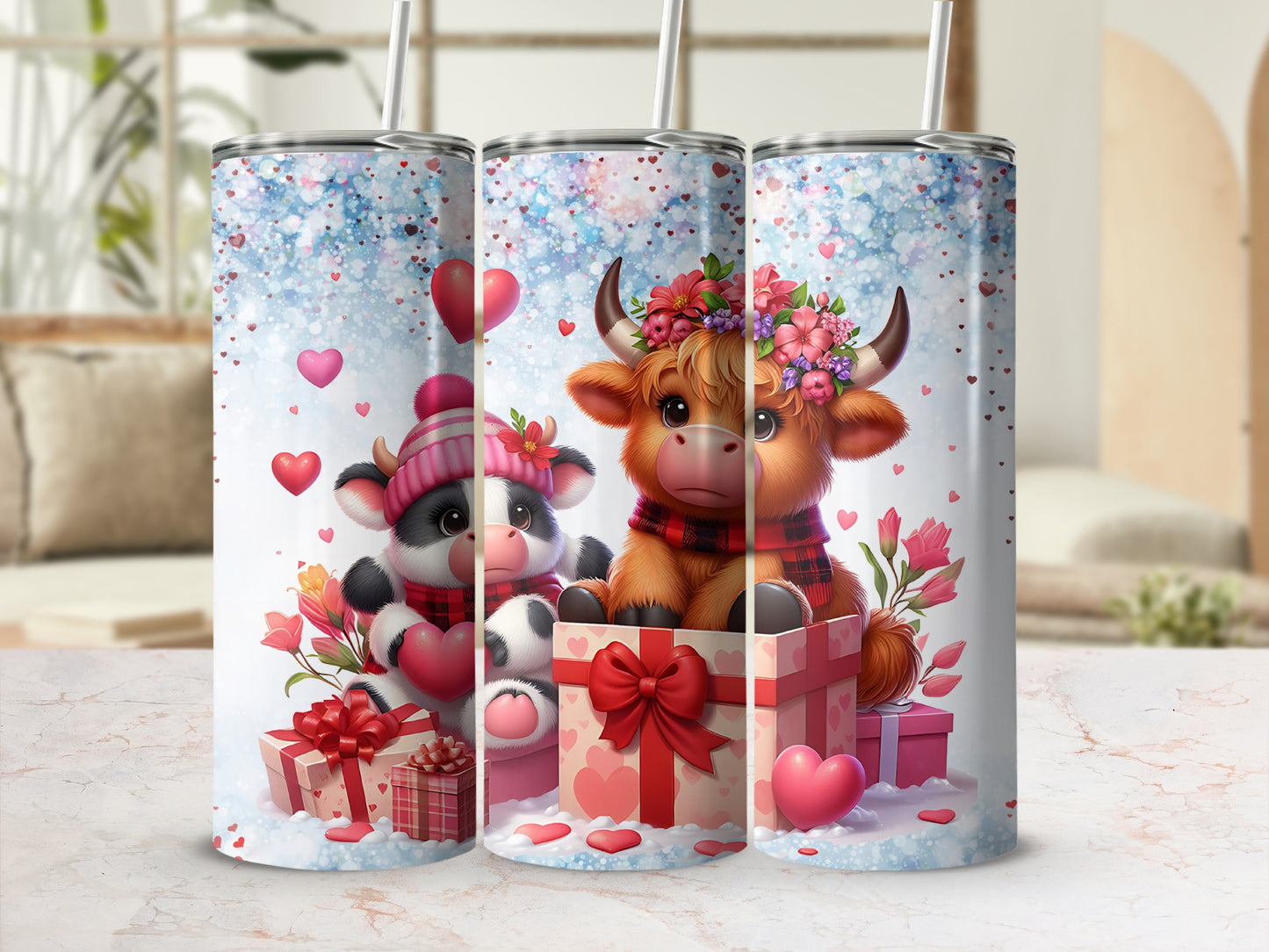 Adorable Gift Box Cow and Bull Tumbler for All Occasions