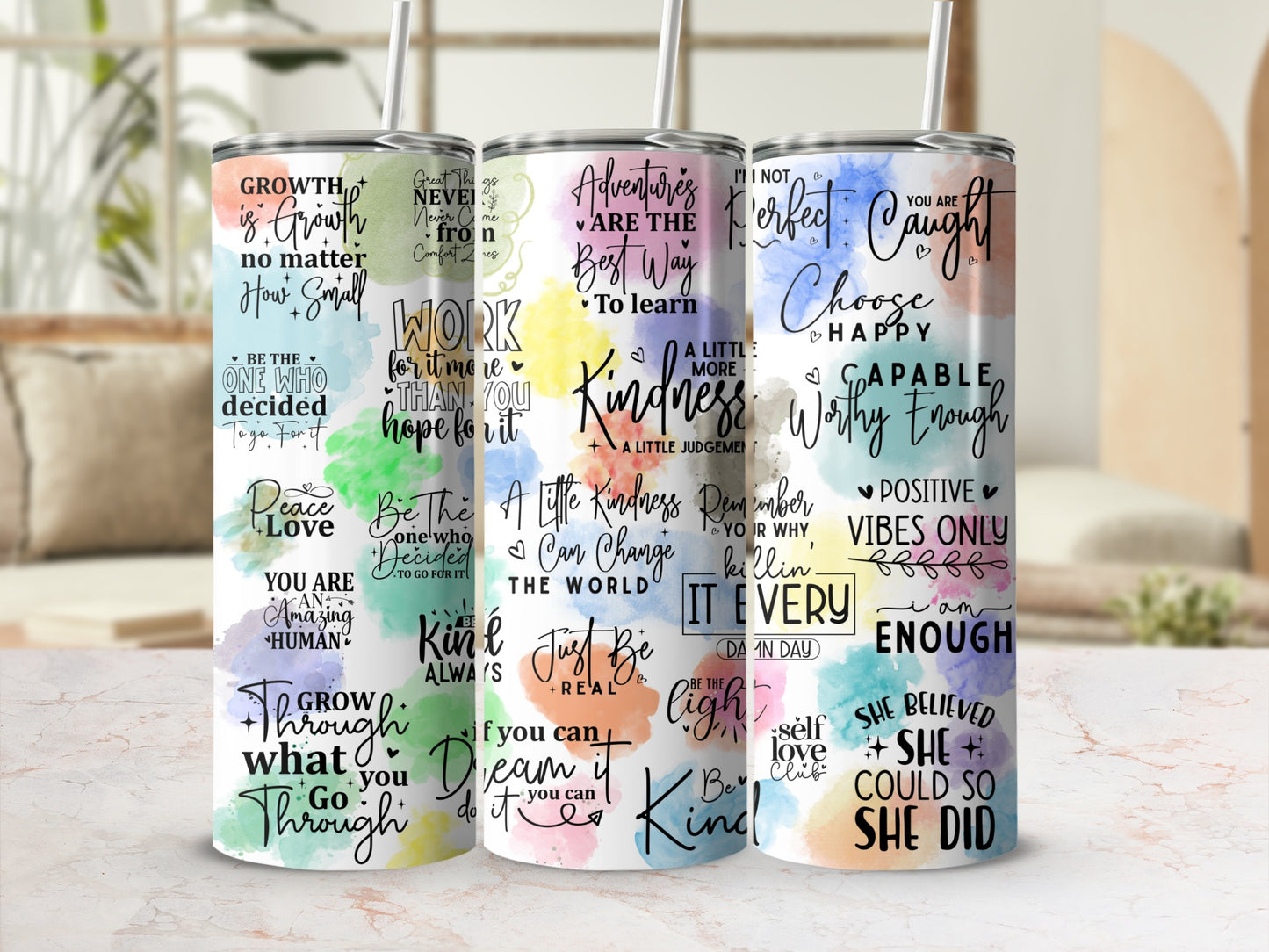 Motivational Quote Tumblers for Positive Vibes Only