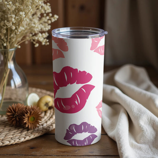 Multiplying Kiss Lips Pattern Insulated Tumbler