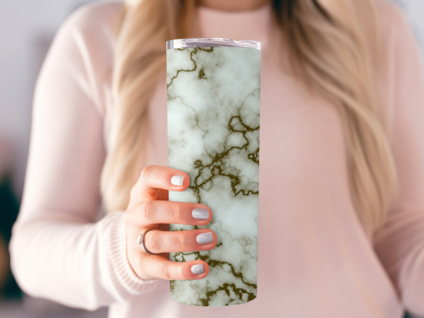 Elegant Faux Marble Design Pattern Style Tumblers
