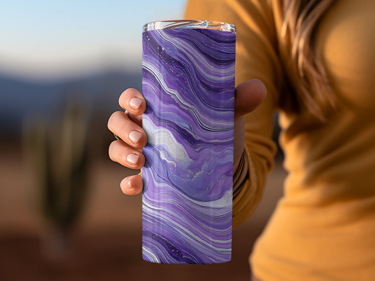Violet Dreams Agate Stone Patterned Design Tumblers
