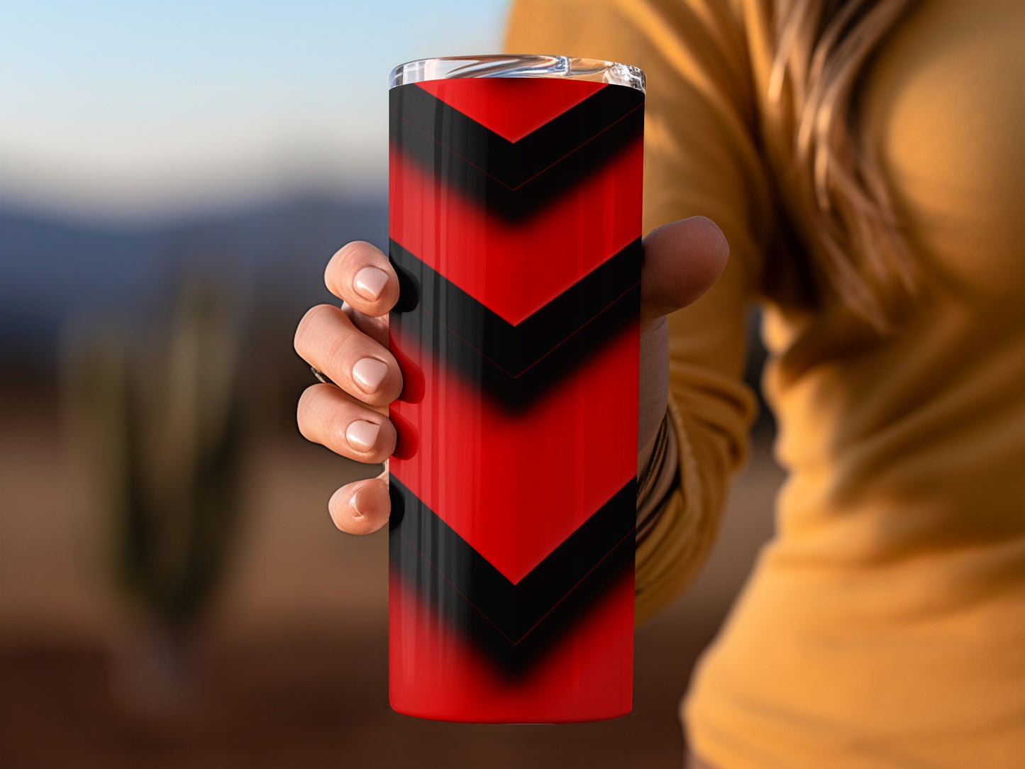Red and Black Arrow Designs Geometric Bold Tumblers