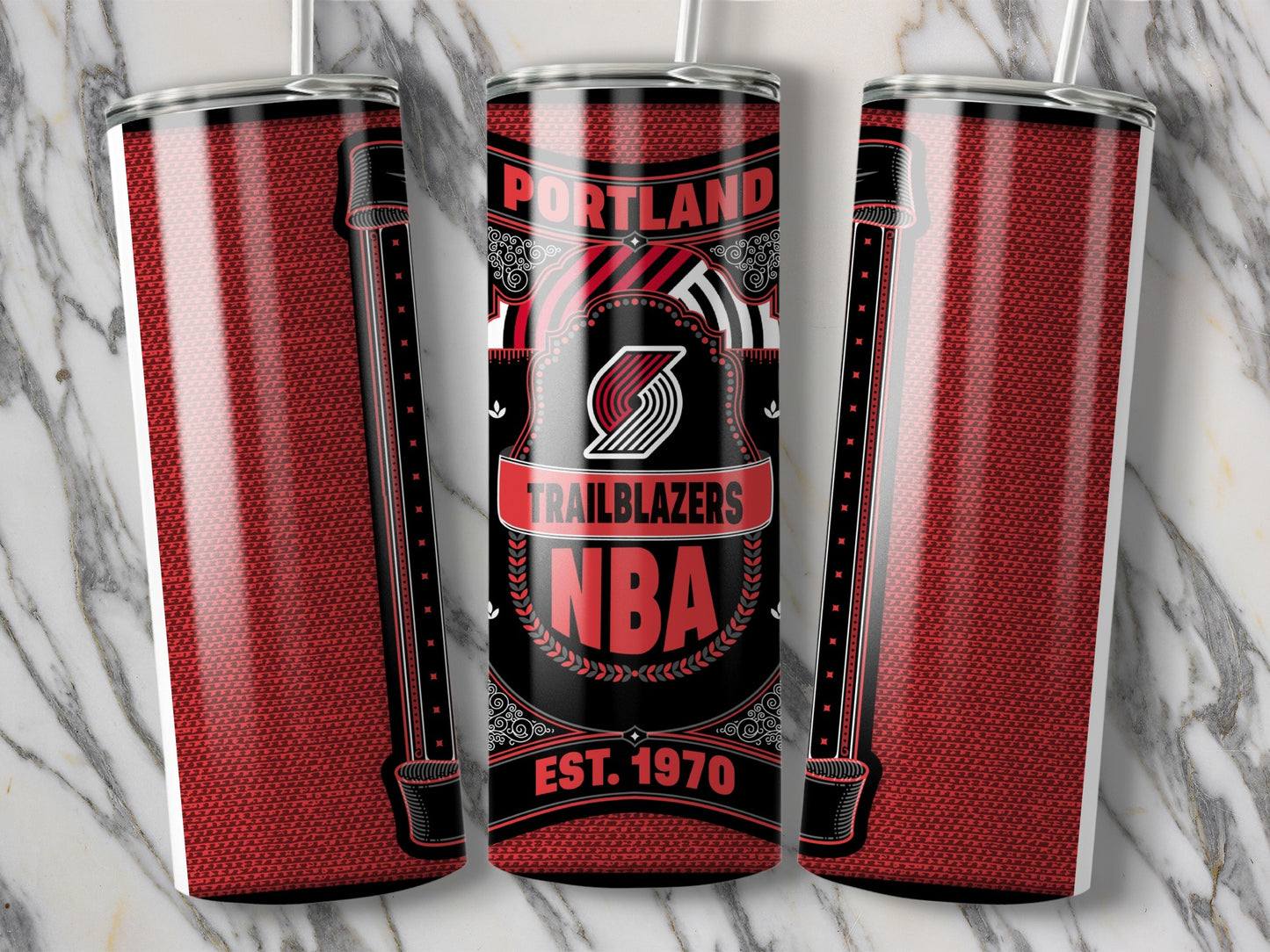 Portland Trail Blazers NBA Est 1970 Design Tumbler