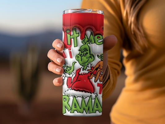 Grinch Christmas Themed Insulated Tumbler Cup