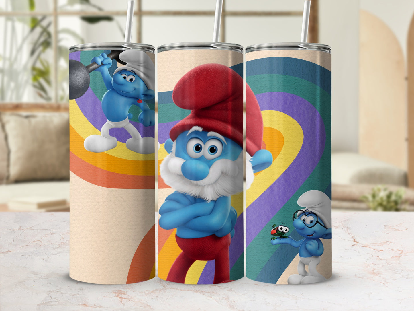 Colorful Blue Cartoon Character Design Tumbler Product