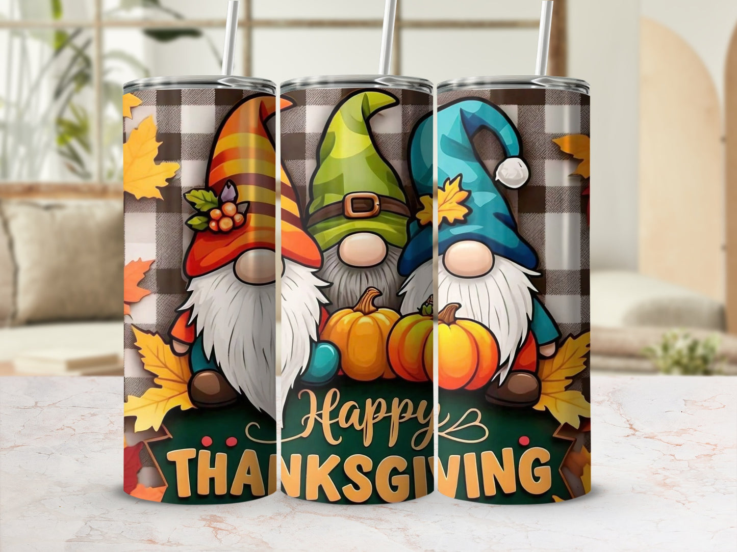 Happy Thanksgiving Gnomes Tumbler Product