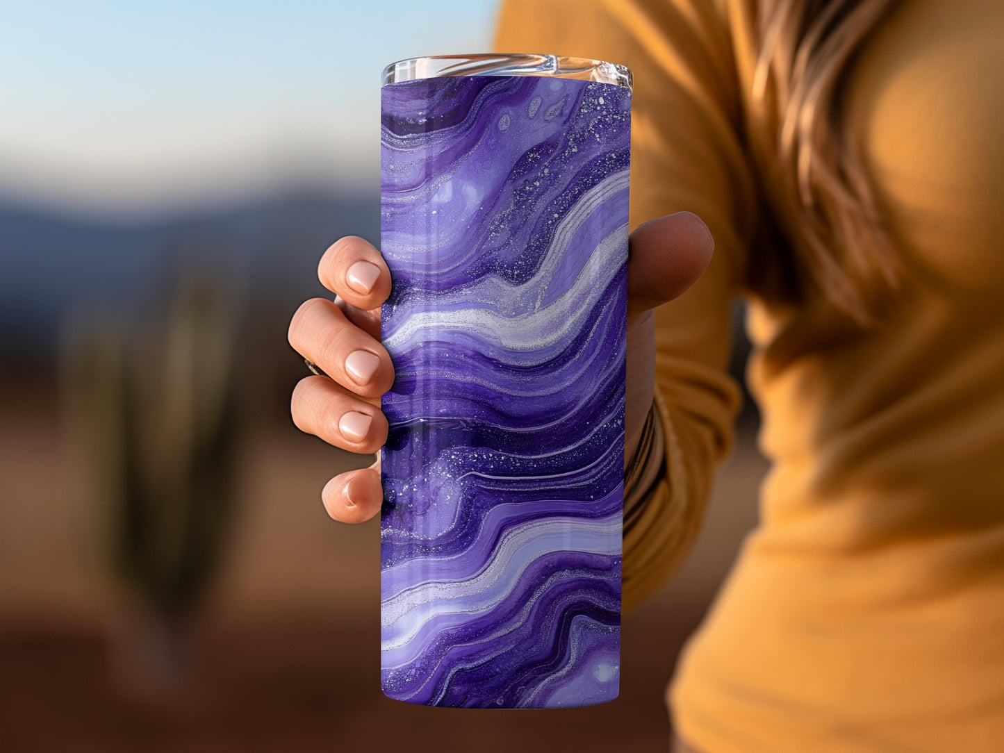 Purple Agate Style Wavy Pattern Abstract Swirls Tumblers
